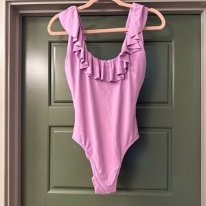 Ruffled Lavender Swimsuit